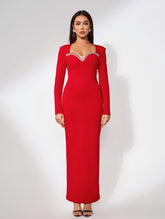 Rhinestone Trim Bandage Maxi Dress